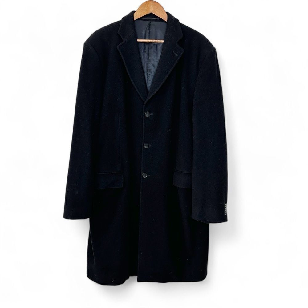 Cacharel Wool Cashmere Winter Coat Black Size 58